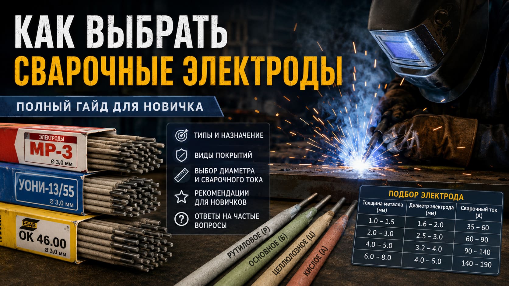 Какие бывают электроды (полная классификация сварочных электродов)