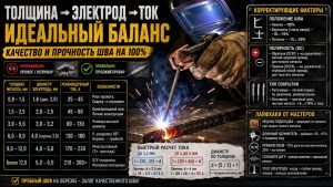 Толщина металла → диаметр электрода как правильно подобрать расходник и сварочный ток