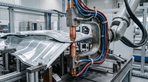 Роботизированные клещи контактной точечной сварки на кузовной детали
